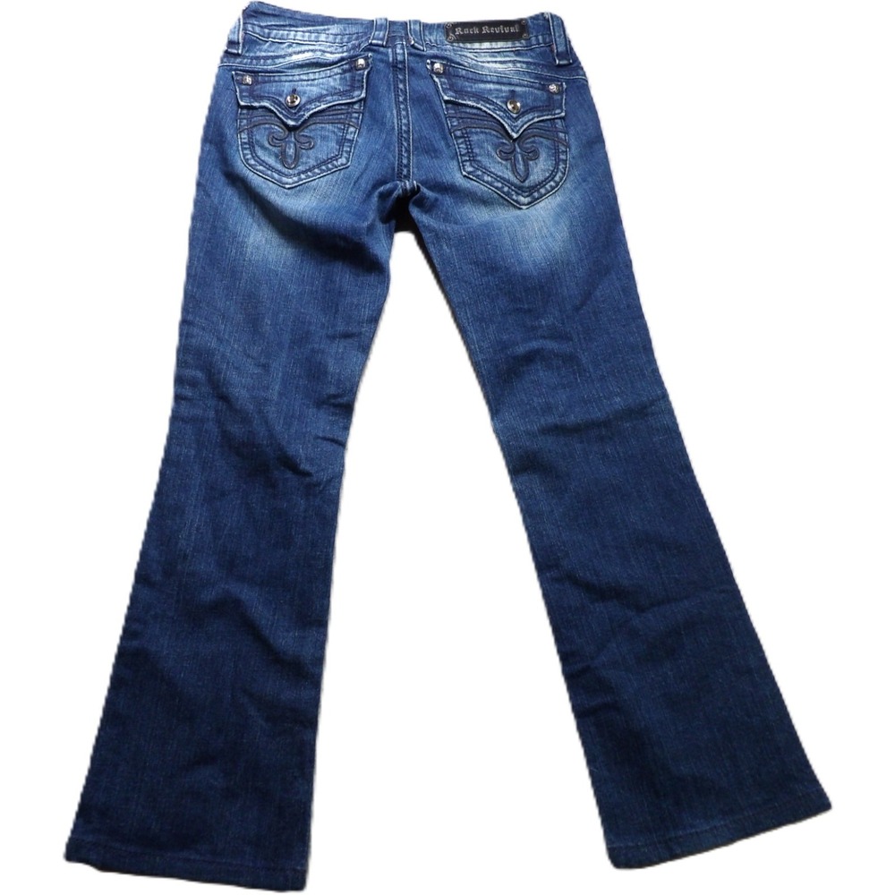 Rock Revival Gwen Bootcut Flap Pocket Stretch Denim Jeans Blue 29 Medium Western